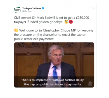 Taxpayers Alliance Tweet