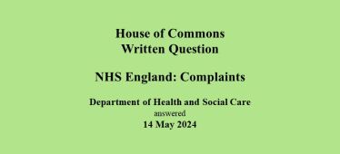 WQ NHS Complaint 14May24